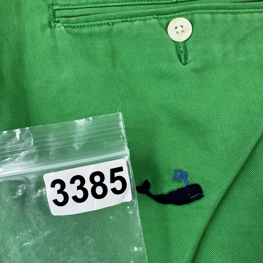 Polo Ralph Lauren Green Blue Whale Embroidered Chino Shorts Mens 42 Tall Long
